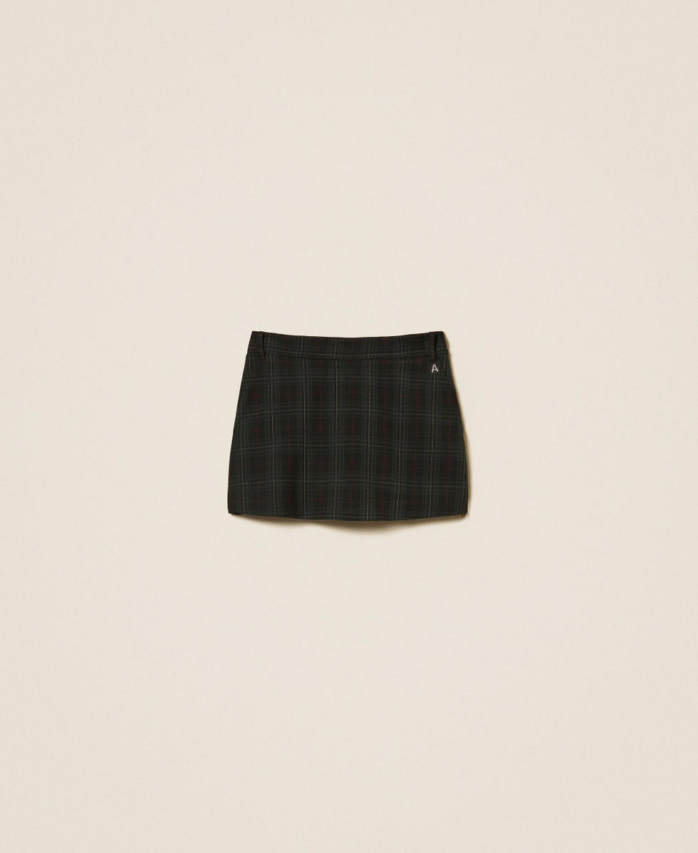 Short en tartan avec panneau
