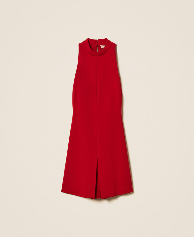 Kurzes Neckholder-Kleid aus Cr&ecirc;pe Bloody Mary Frau 262TT2261_13464_S0