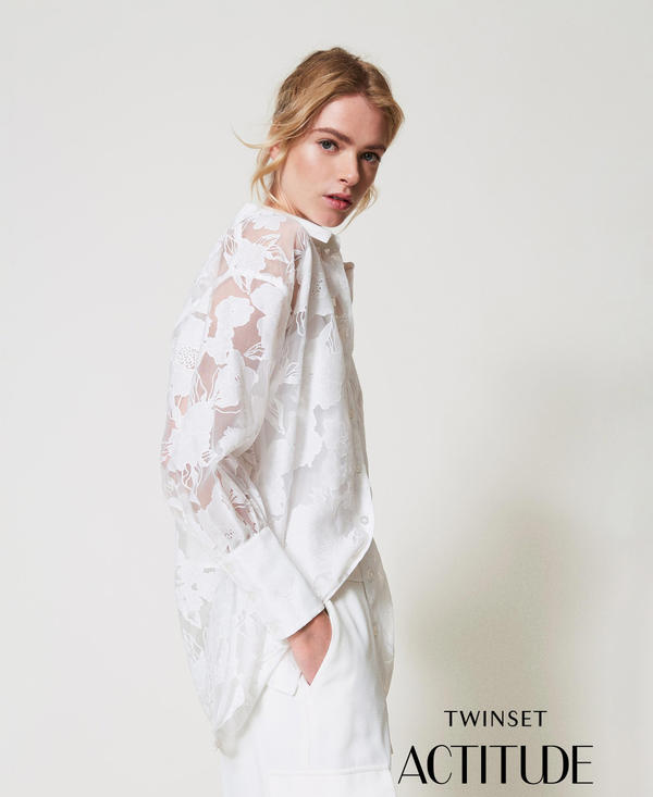 Camisa de organza fil coupé