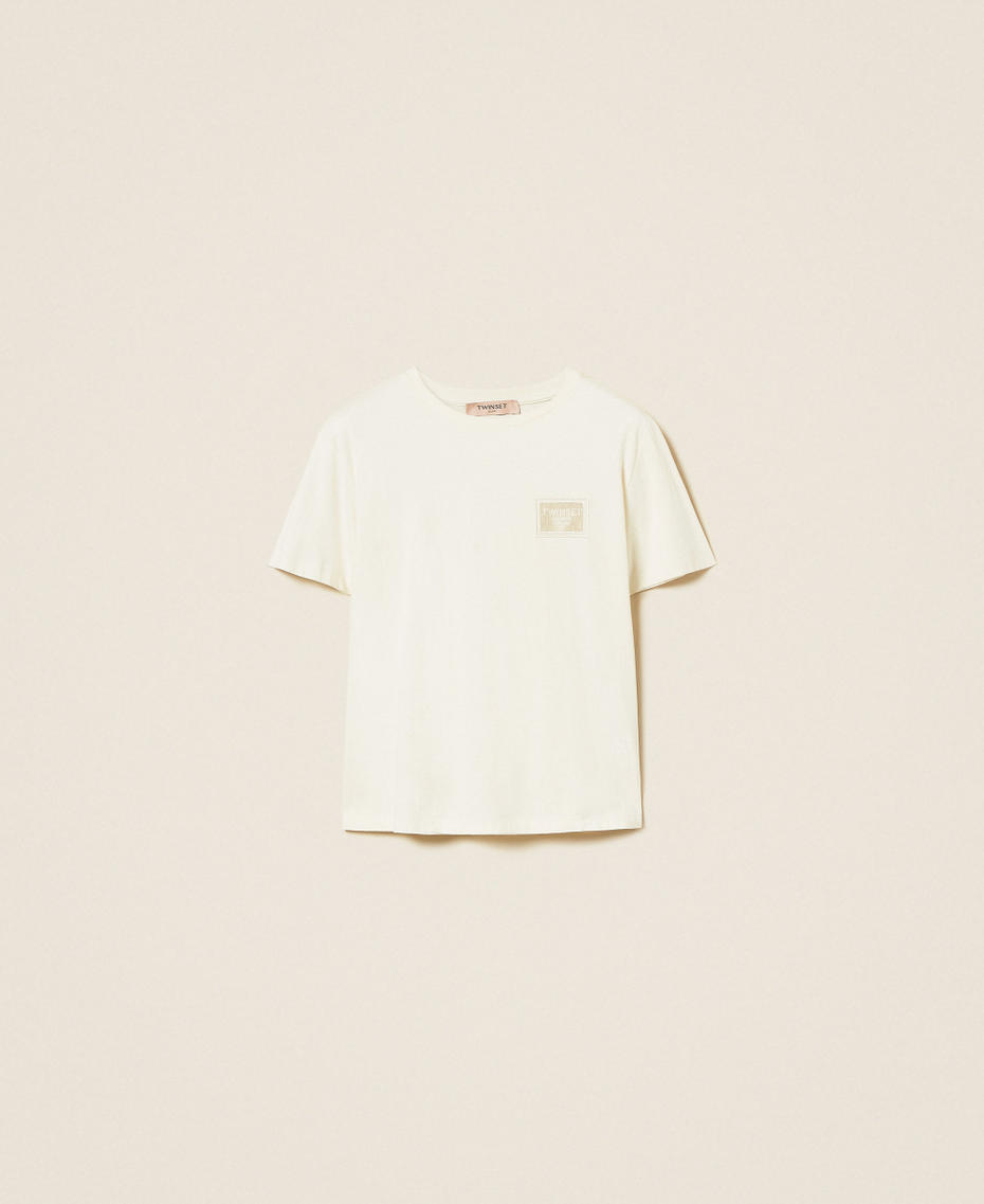 Regular T-shirt with embroidery and logo Mother Of Pearl Woman 252TP2051_00059_S0