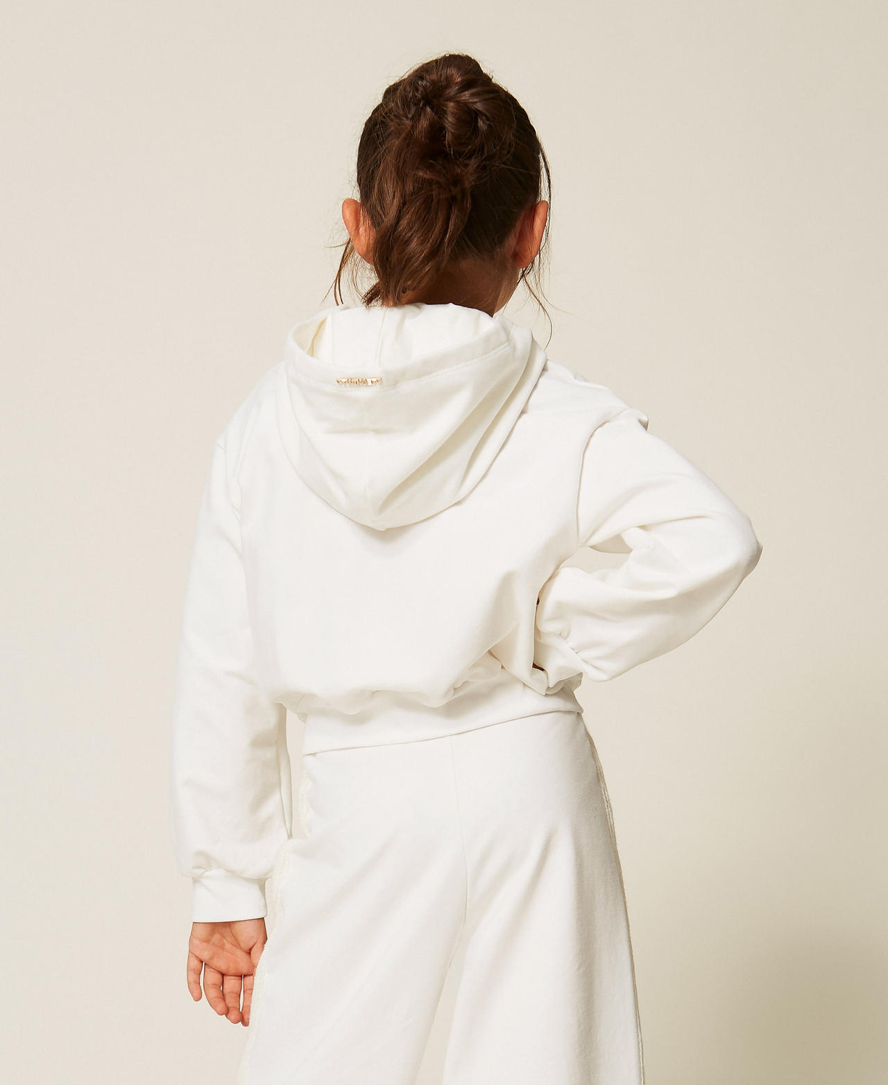 Hoodie with knitted insert White Snow Girl 262GJ2270_00282_03