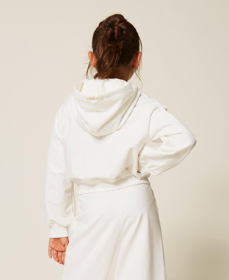 Hoodie with knitted insert White Snow Girl 262GJ2270_00282_03