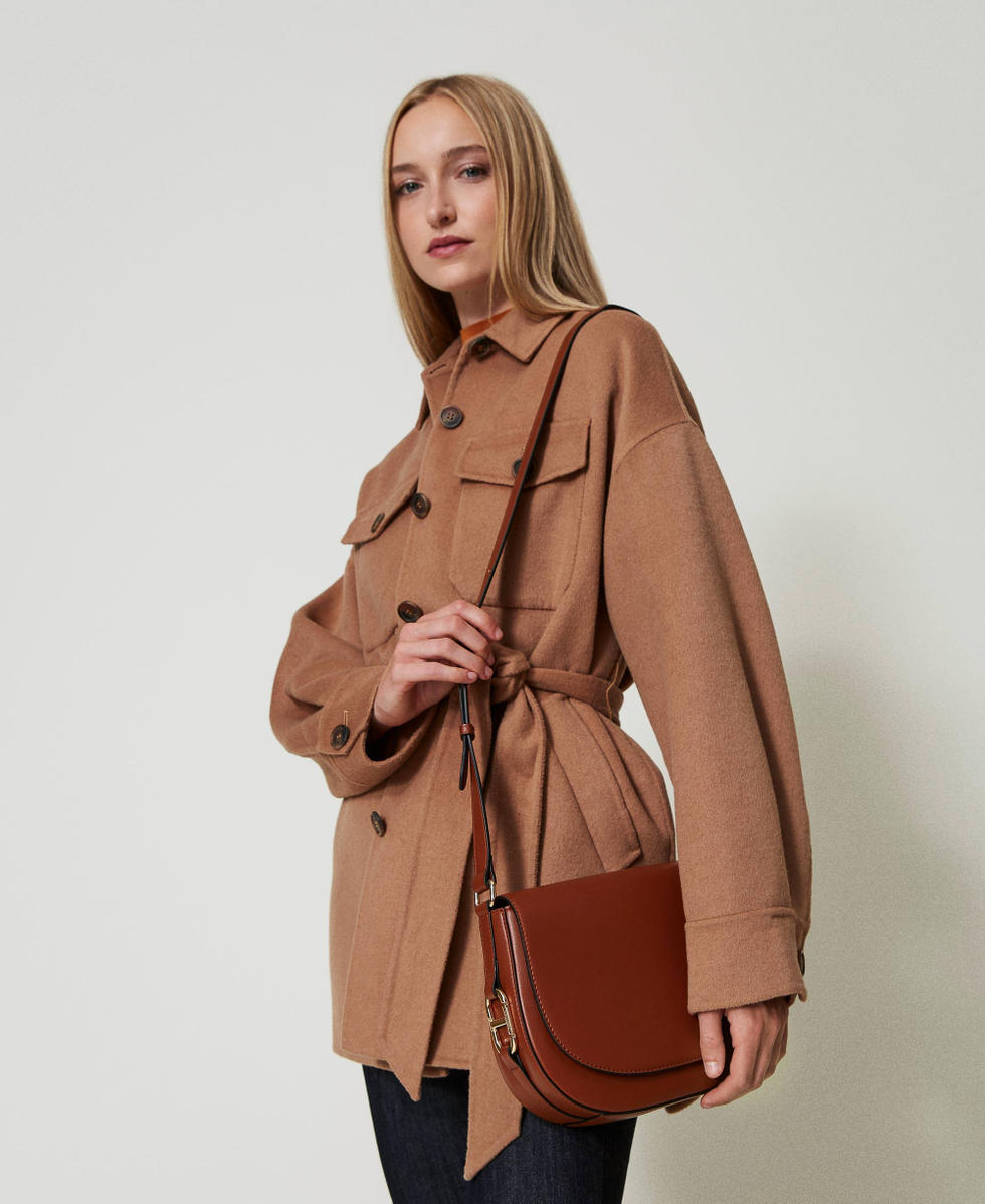 Shoulder bag with Oval T buckle