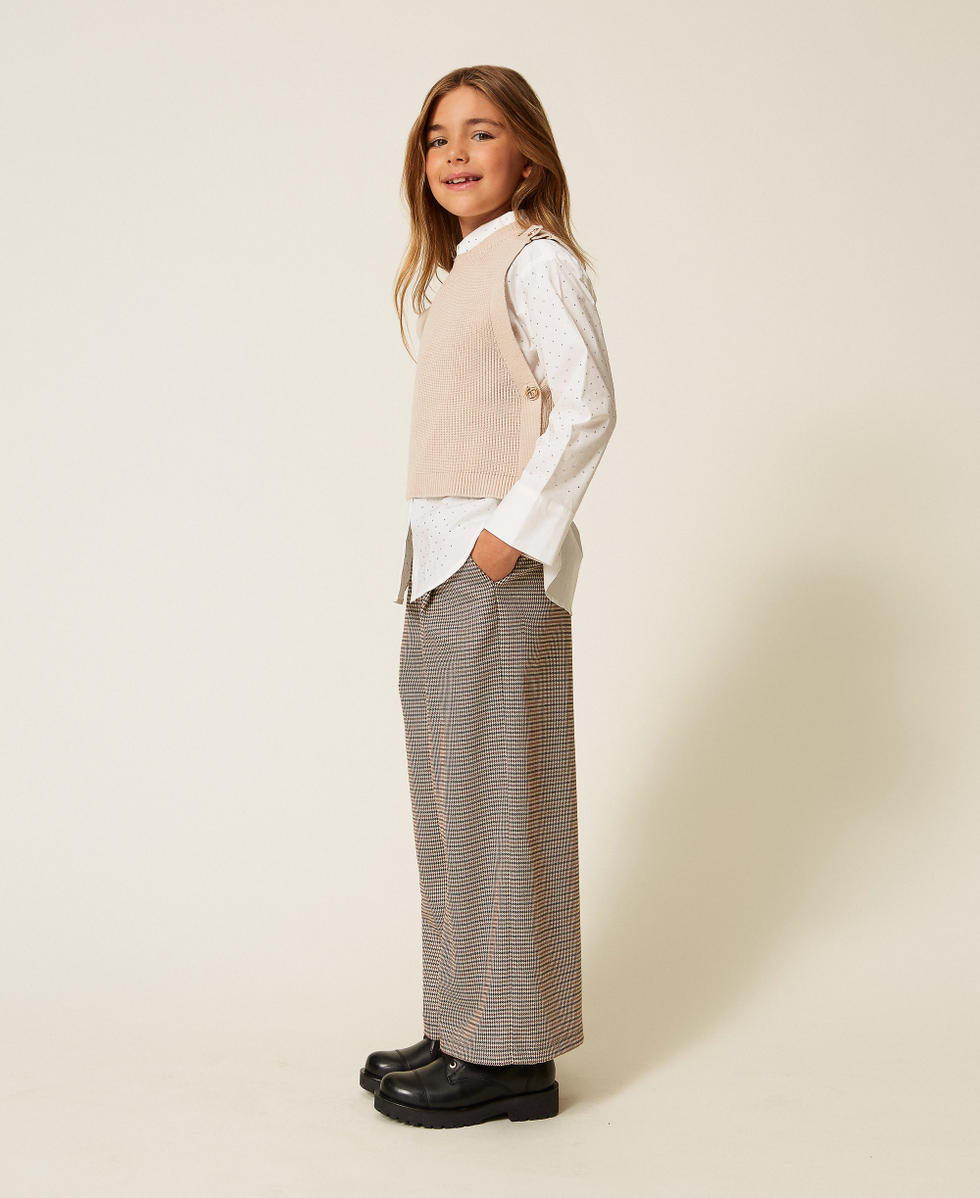 Houndstooth trousers Camel Houndstooth Girl 252GJ2104_12717_02