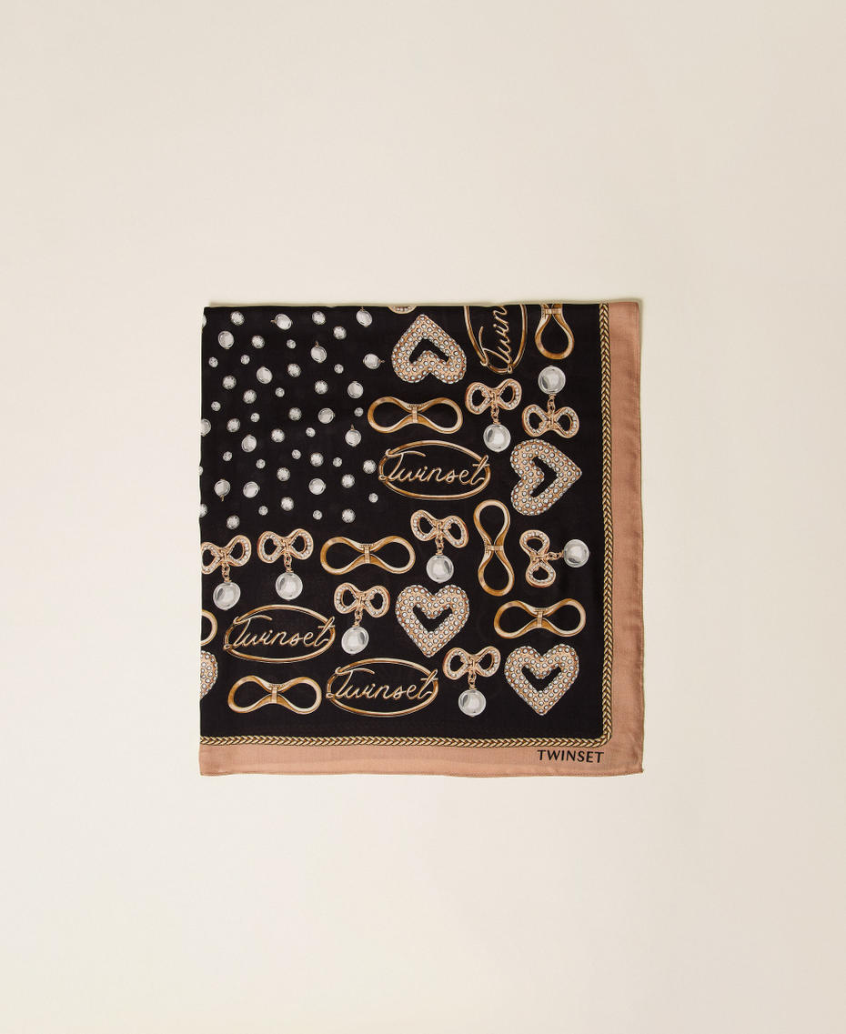 Kefiah with jewel print Black Woman 262TA4630_00006_01