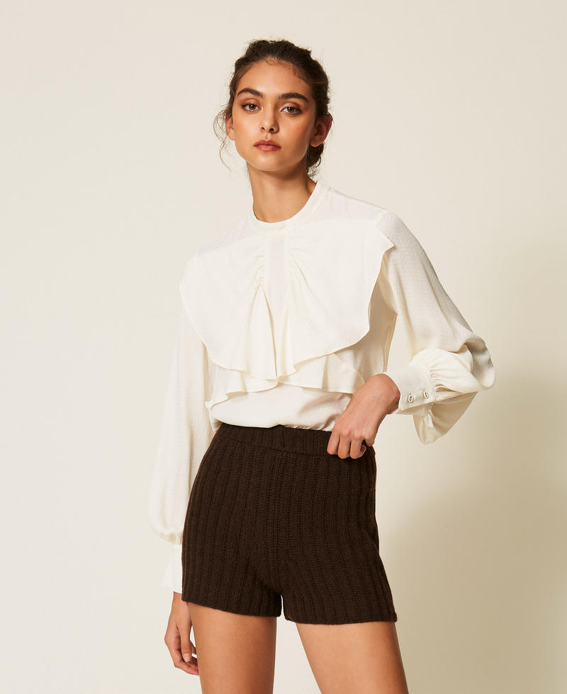 Shorts in maglia a costine Darkness Brown Donna 262TP3553_13411_02