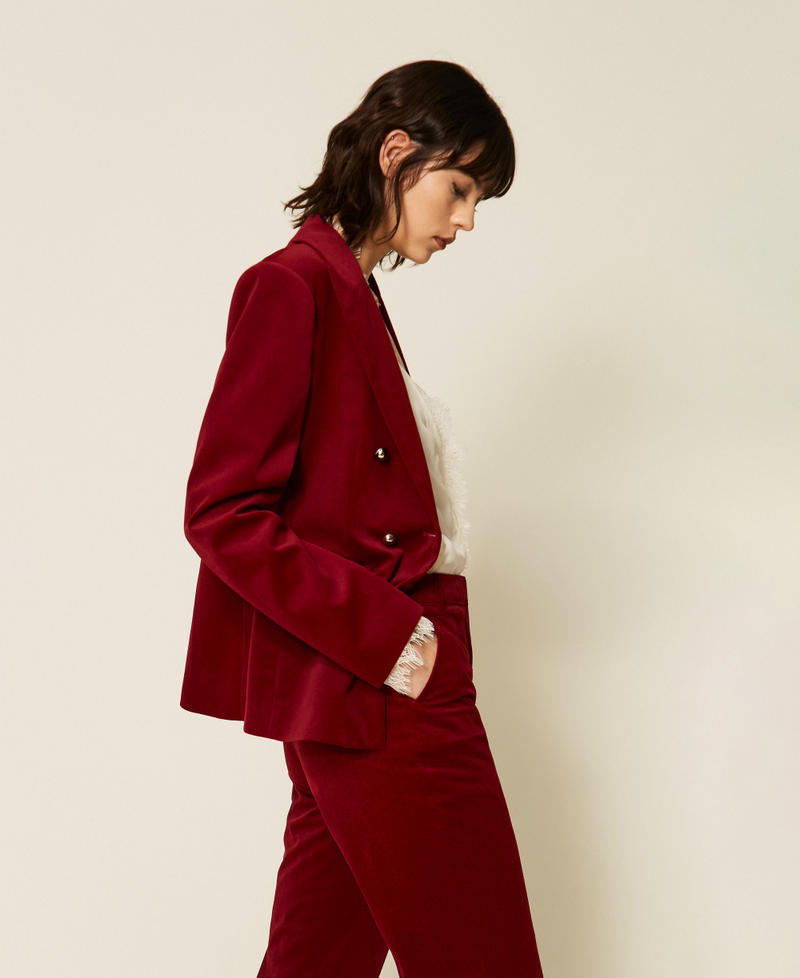 Velvet blazer "Rhubarb" Red Woman 262AP2270_13643_02