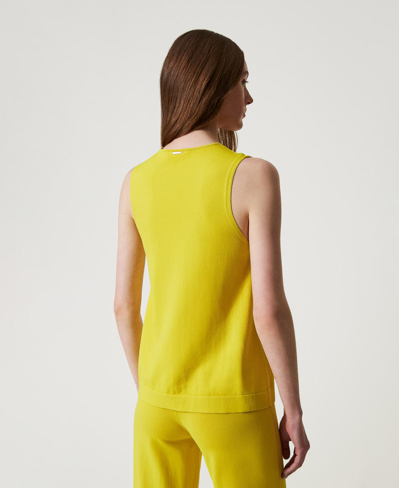  Knit top with heart sliders Limeade Yellow Woman 251LL3DAA_12113_03