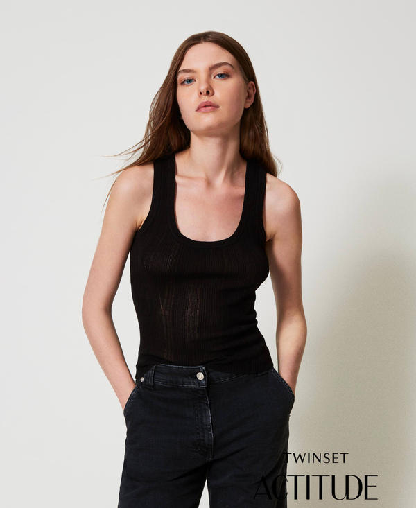 Fitted rib knit top