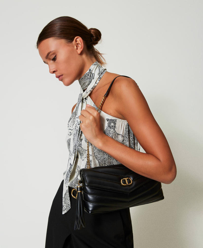 'Dreamy' medium leather shoulder bag Black Woman 242TB7192_00006_0S