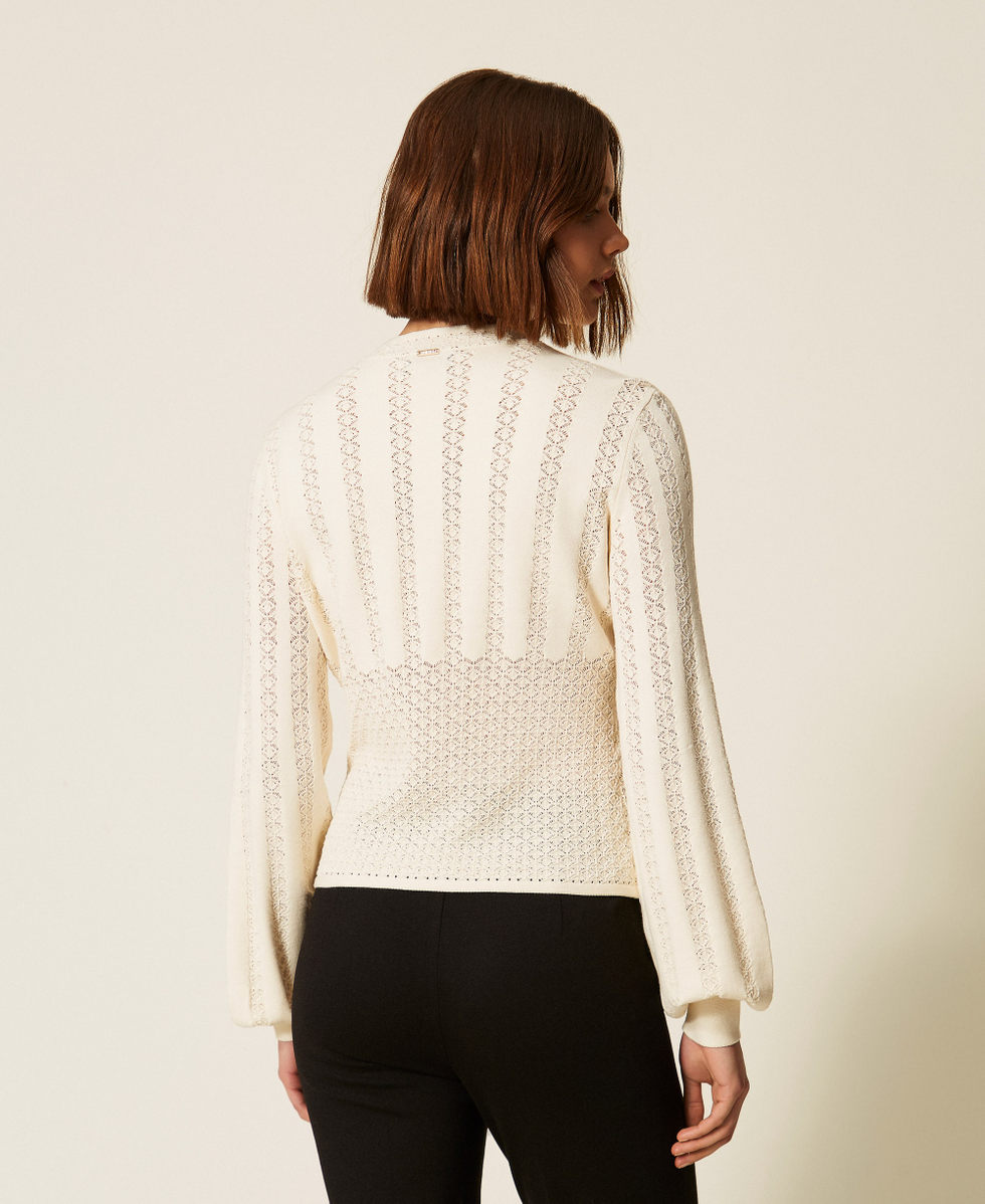 Crew neck punched knit jumper Mother Of Pearl Woman 262TP3124_00059_03