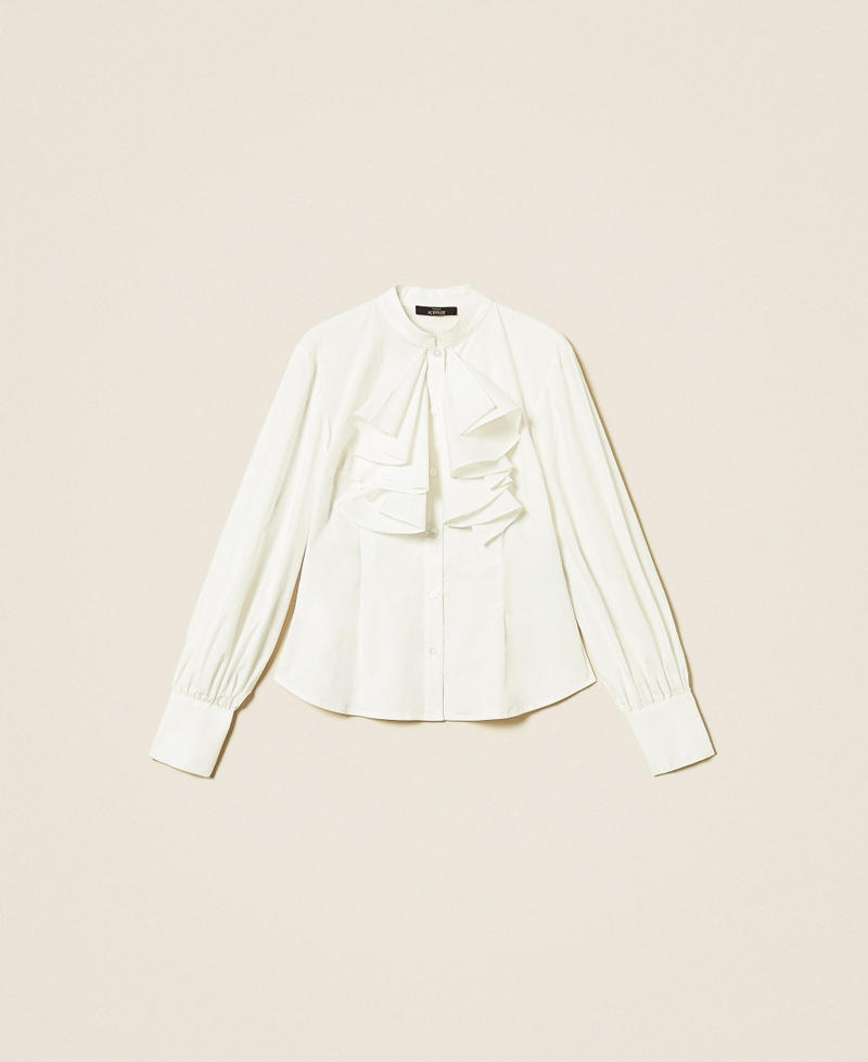 Poplin shirt with ruffles Off White Woman 262AP2410_00526_S0
