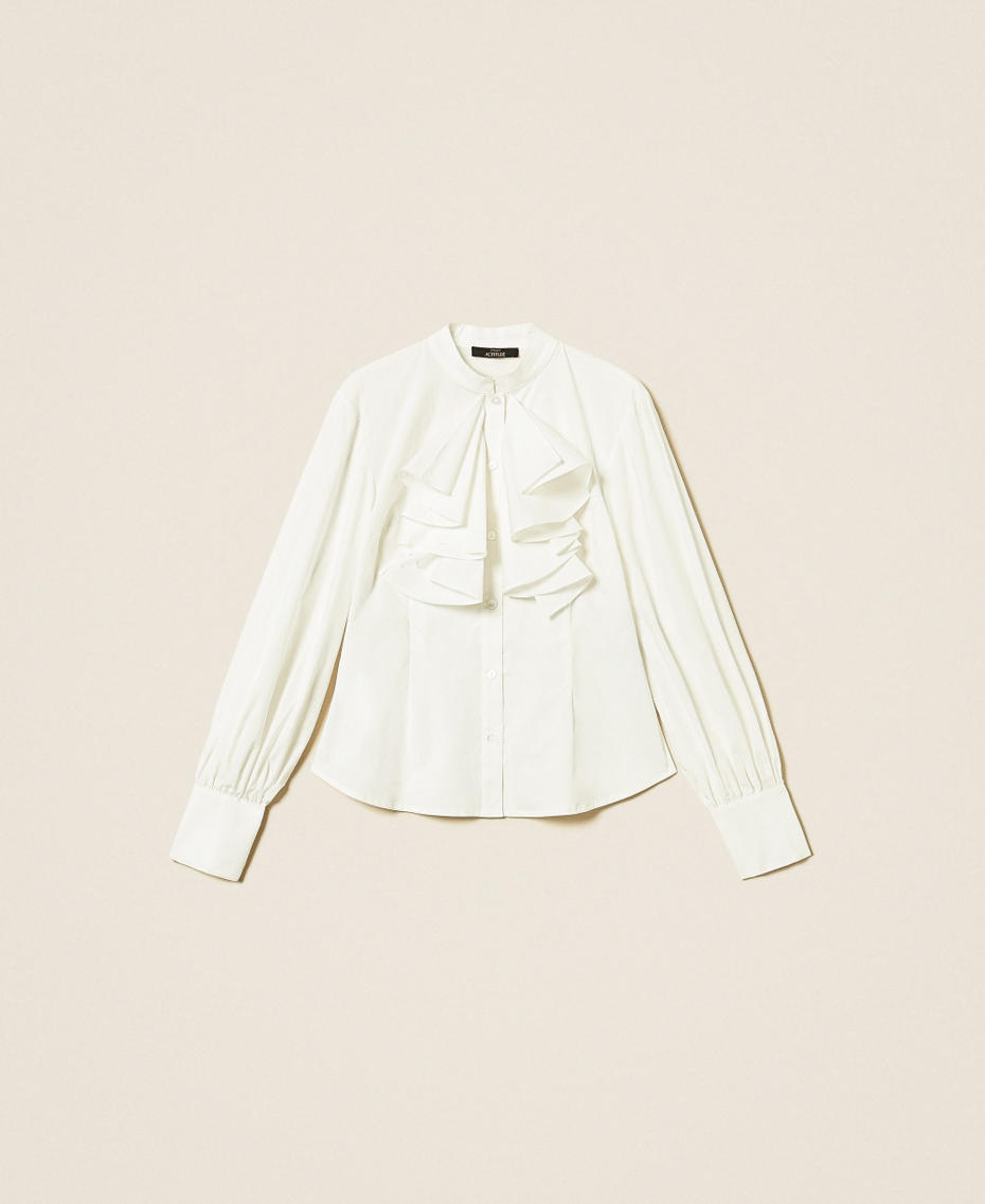 Poplin shirt with ruffles Off White Woman 262AP2410_00526_S0
