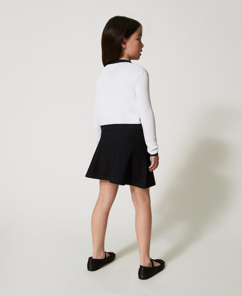 Mini-jupe en maille avec barrettes Oval T Noir Fille 251GJ3QW3_00006_03
