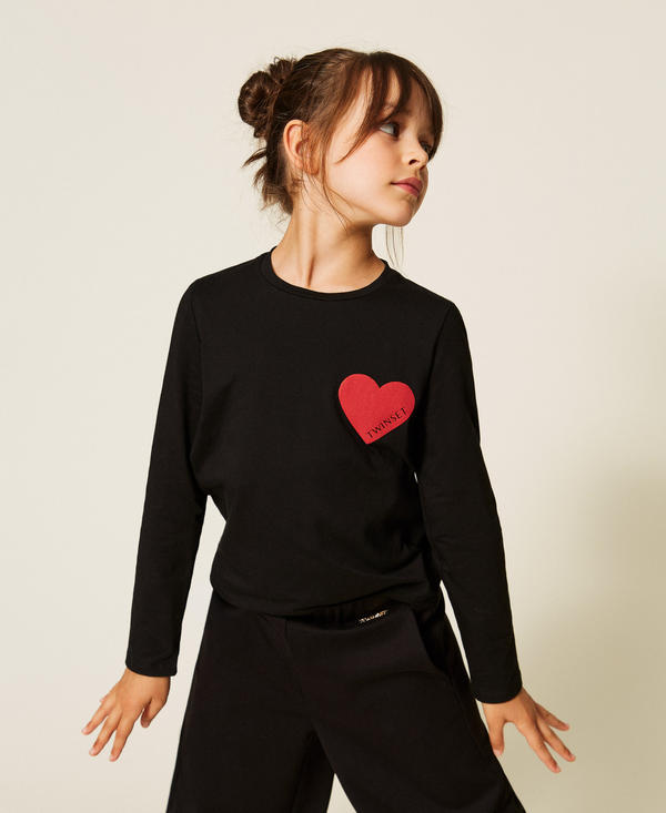 T-Shirt in Regular-Fit mit Herz