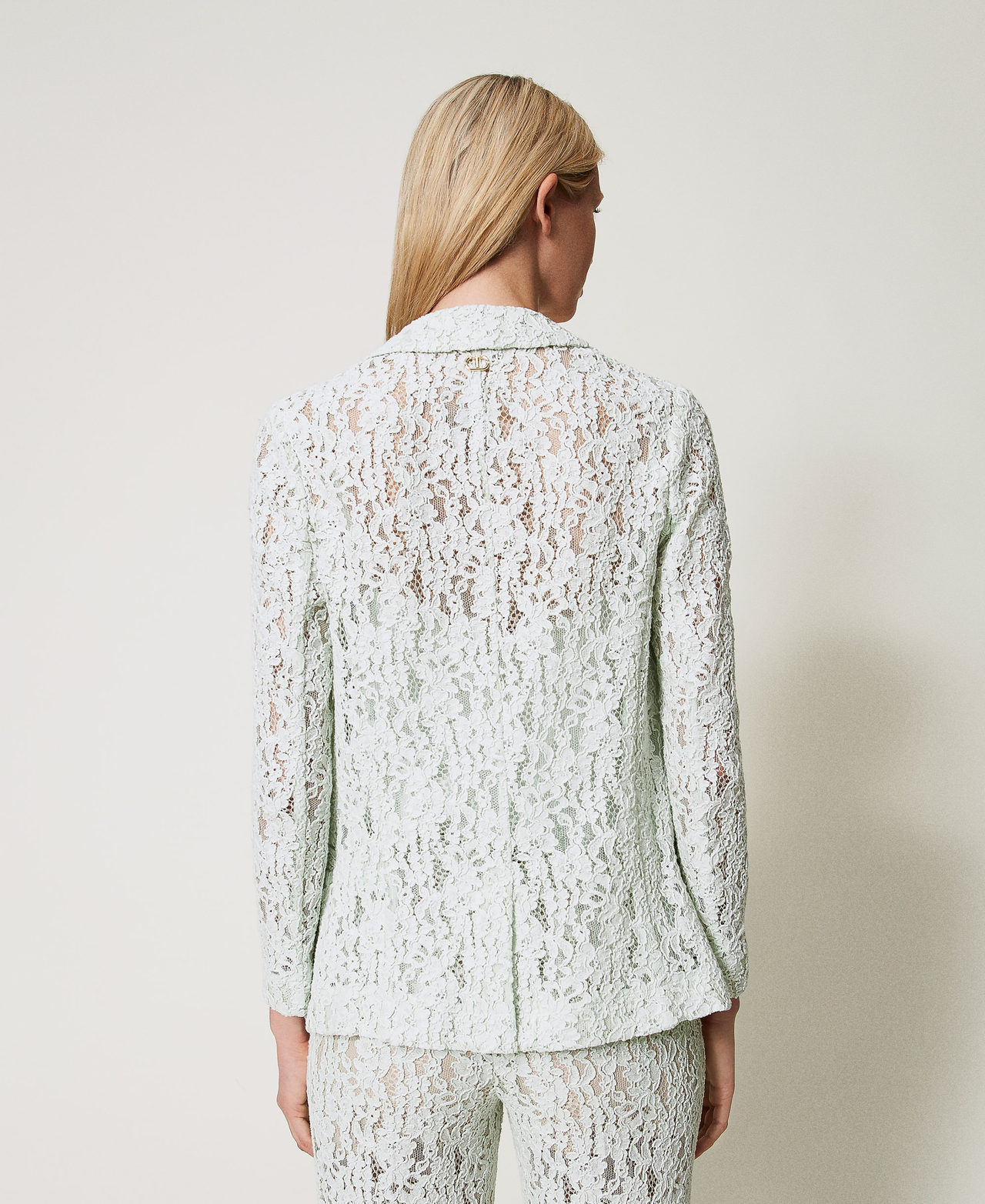 Floral lace blazer Water Green Woman 251TT2012_12371_03