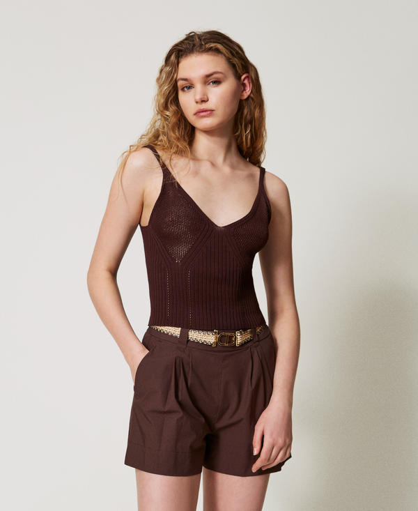Shorts in popeline con cintura