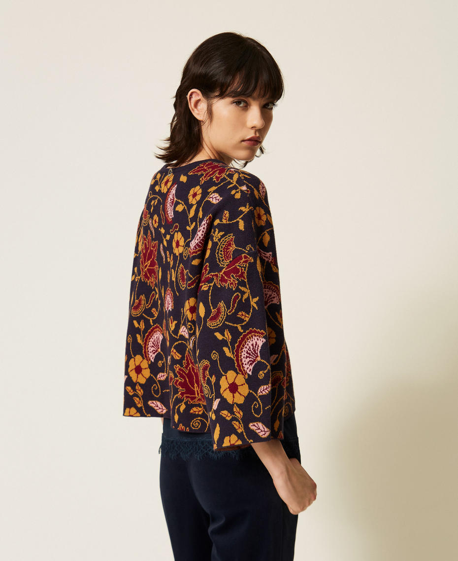 Jacquard floral jumper Fantasy Flowers Jacquard Woman 262AP3080_13766_03