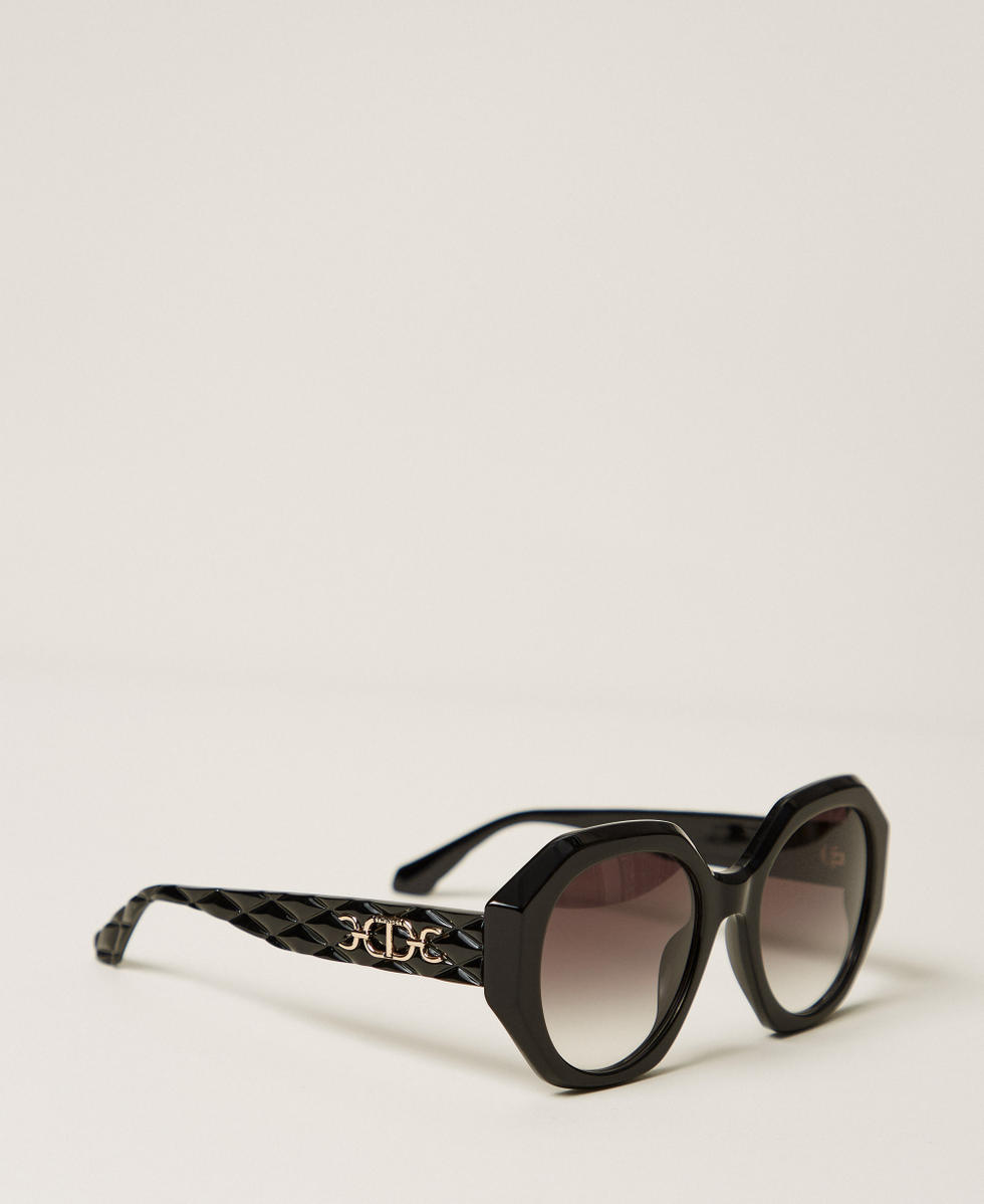 Lunettes de soleil oversize Noir Femme 999TZ5068_00006_02