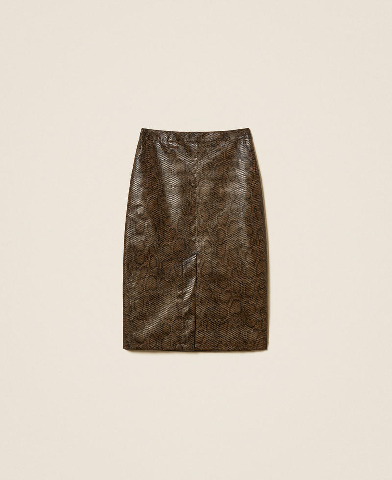 Python print midi skirt Brown/Black Python Print Woman 262TT2281_14058_S0