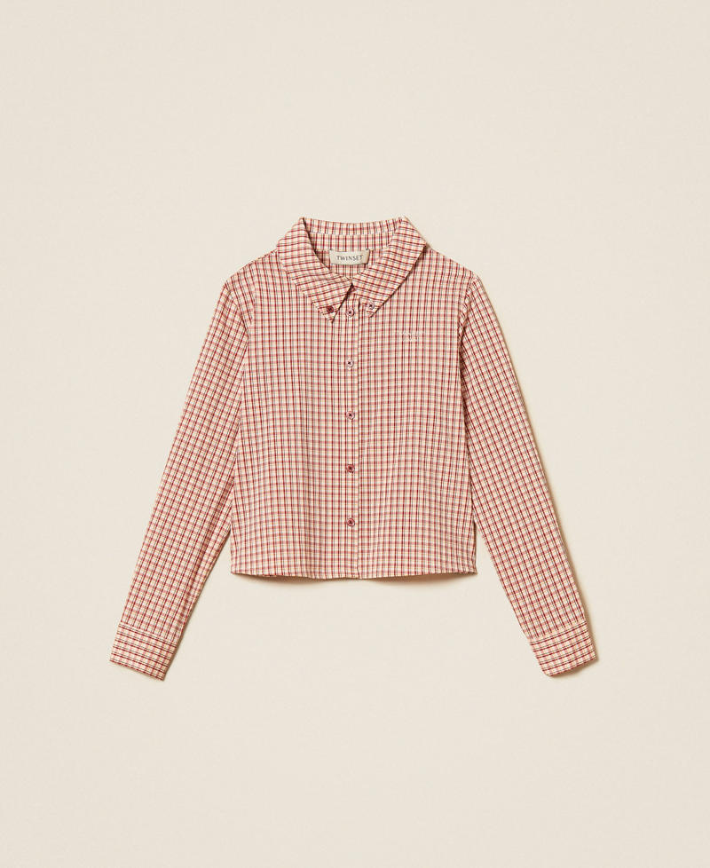 Chequered poplin shirt "Snow" White/Red Ruby Check Girl 262GJ2140_13863_S0