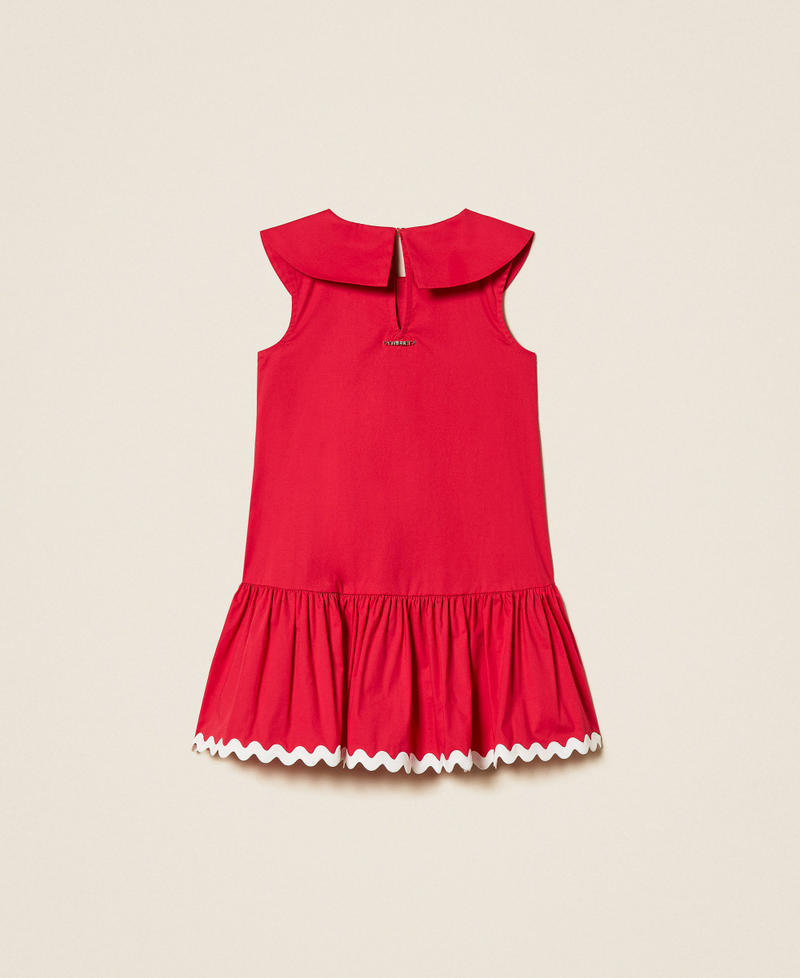 Robe courte pour fille en popeline avec petit col