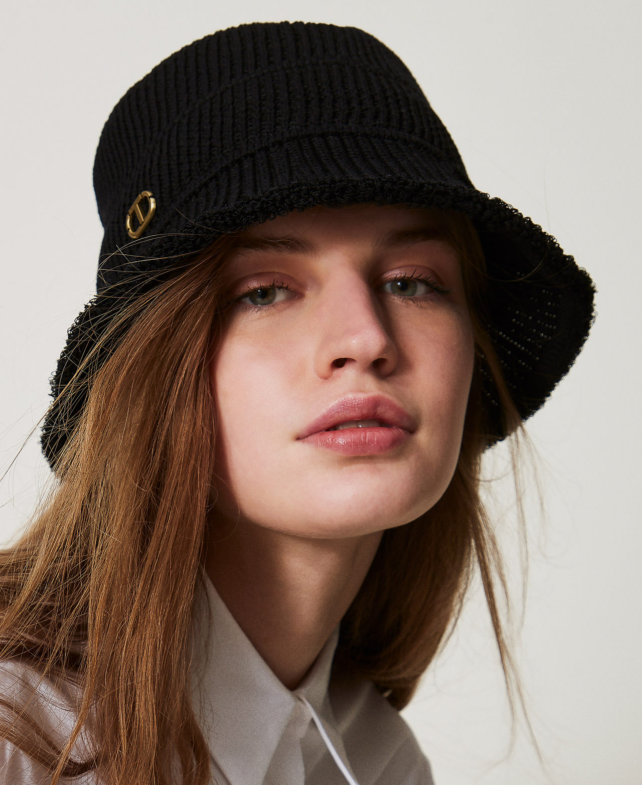 Cappello bucket in maglia Nero Donna 251TA4300_00006_T0
