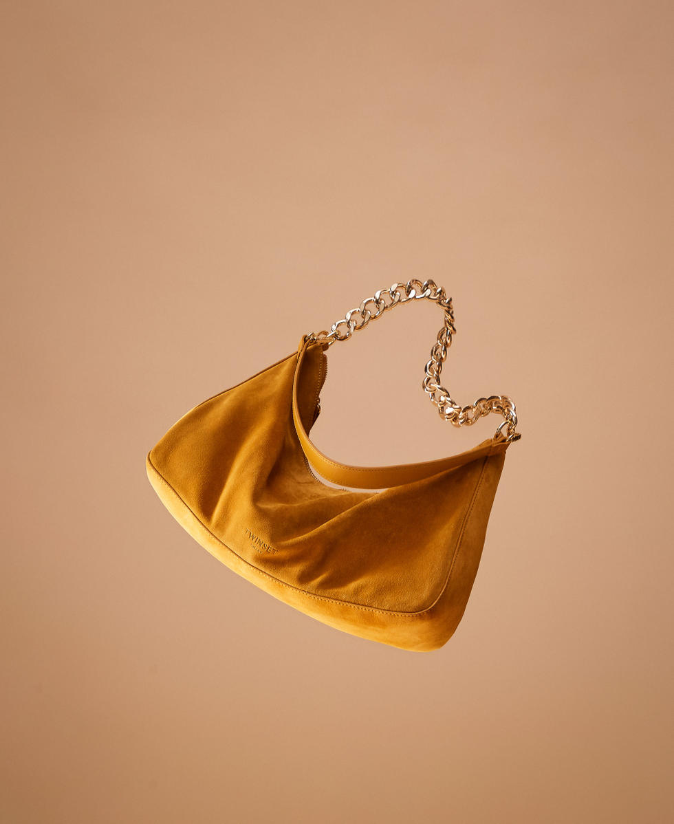 'Liliane' medium suede bag Mustard Yellow Woman 252TB7162_14245_PC
