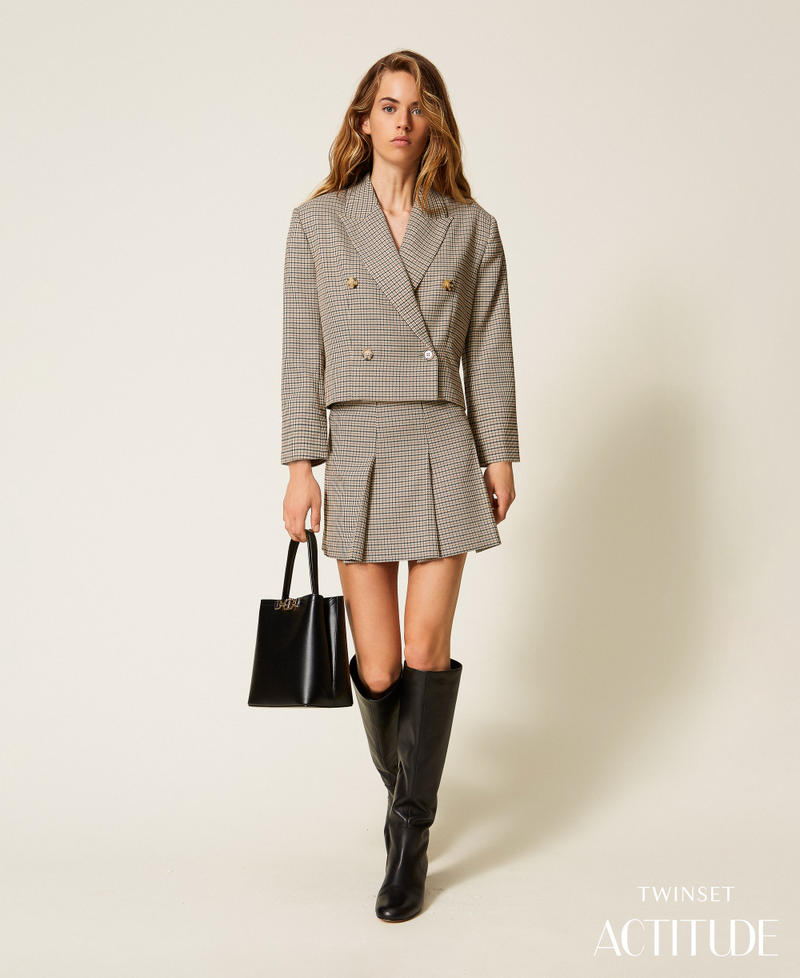 Blazer en pied-de-poule Natural Pied de Poule Femme 252AP2240_12667_PA