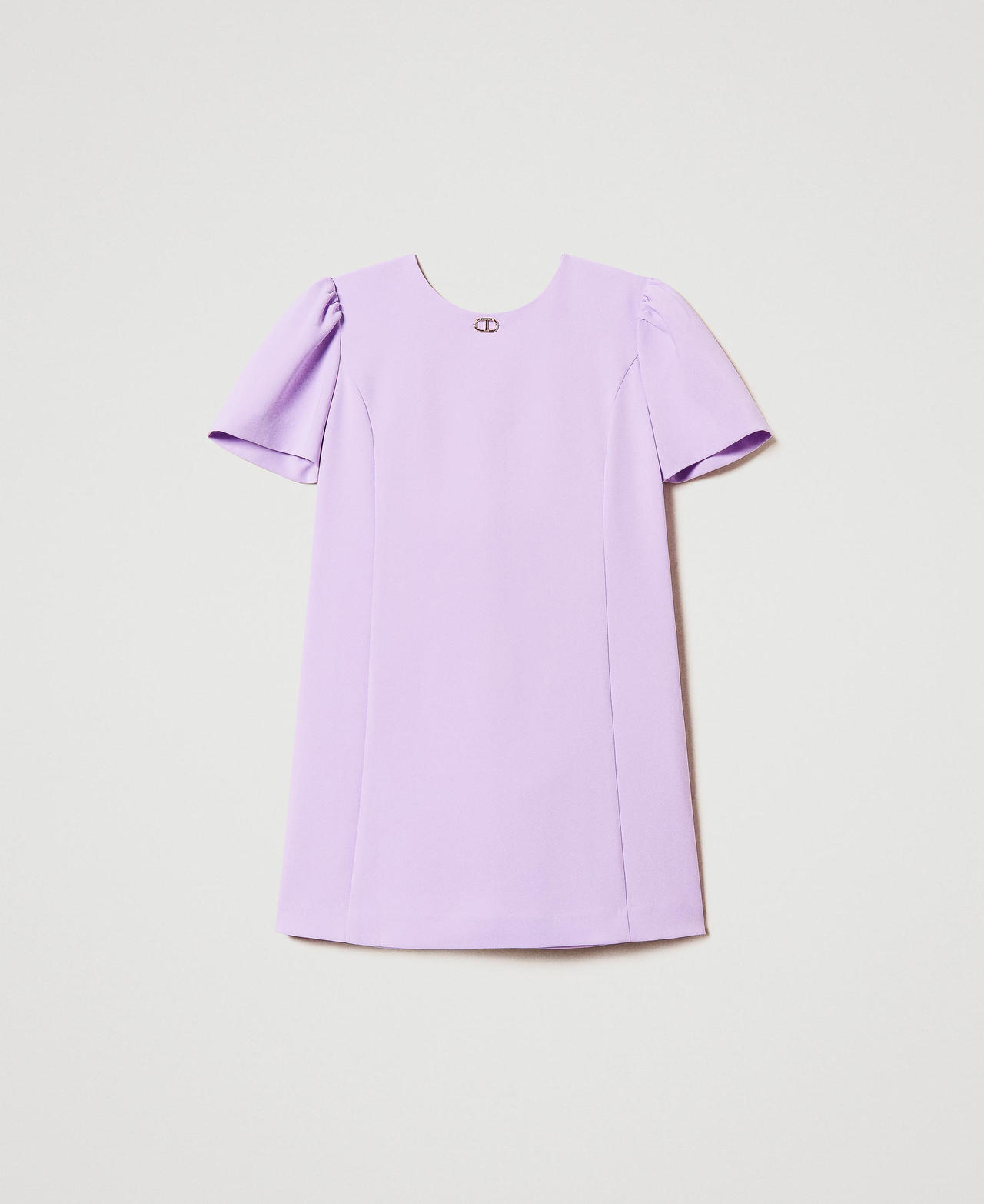 Short crêpe dress with bow Pastel Violet Girl 251GJ2QN9_11862_0S
