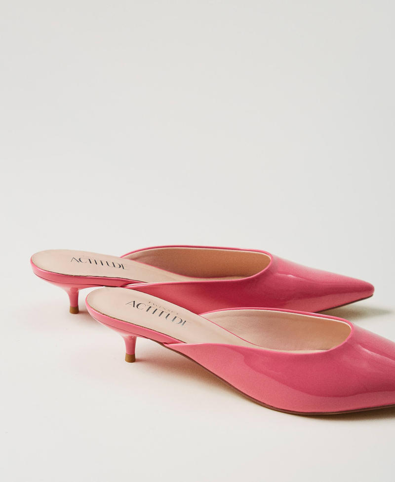Faux patent leather mules court shoes Tender Pink Pink Woman 251ACP012_00619_03
