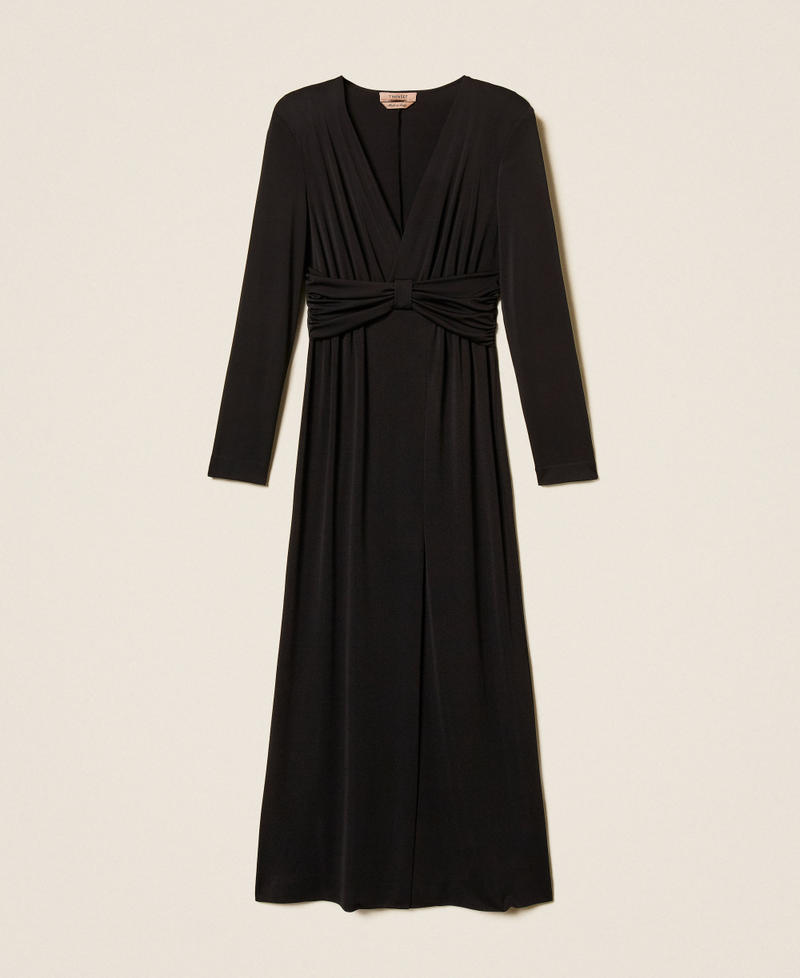 Long dress with draping Black Woman 262TT2412_00006_S0