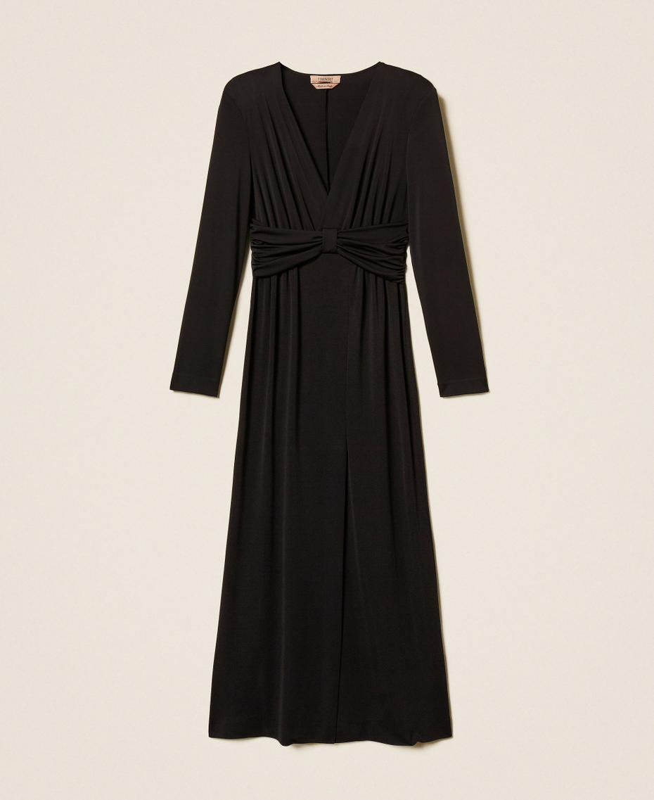 Long dress with draping Black Woman 262TT2412_00006_S0