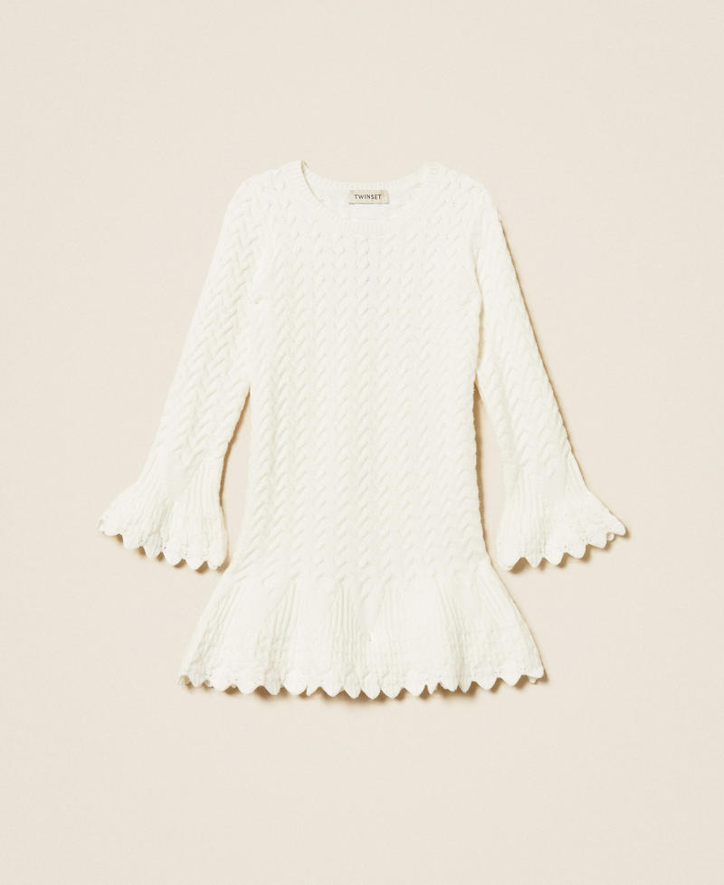 Robe courte fille en maille torsad&eacute;e