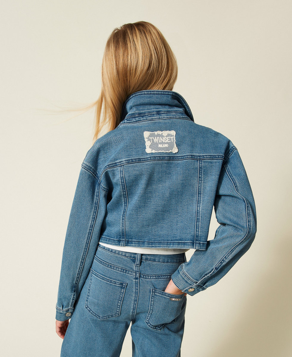 Cropped denim jacket Medium Blue Denim Girl 261GJ2080_03451_03