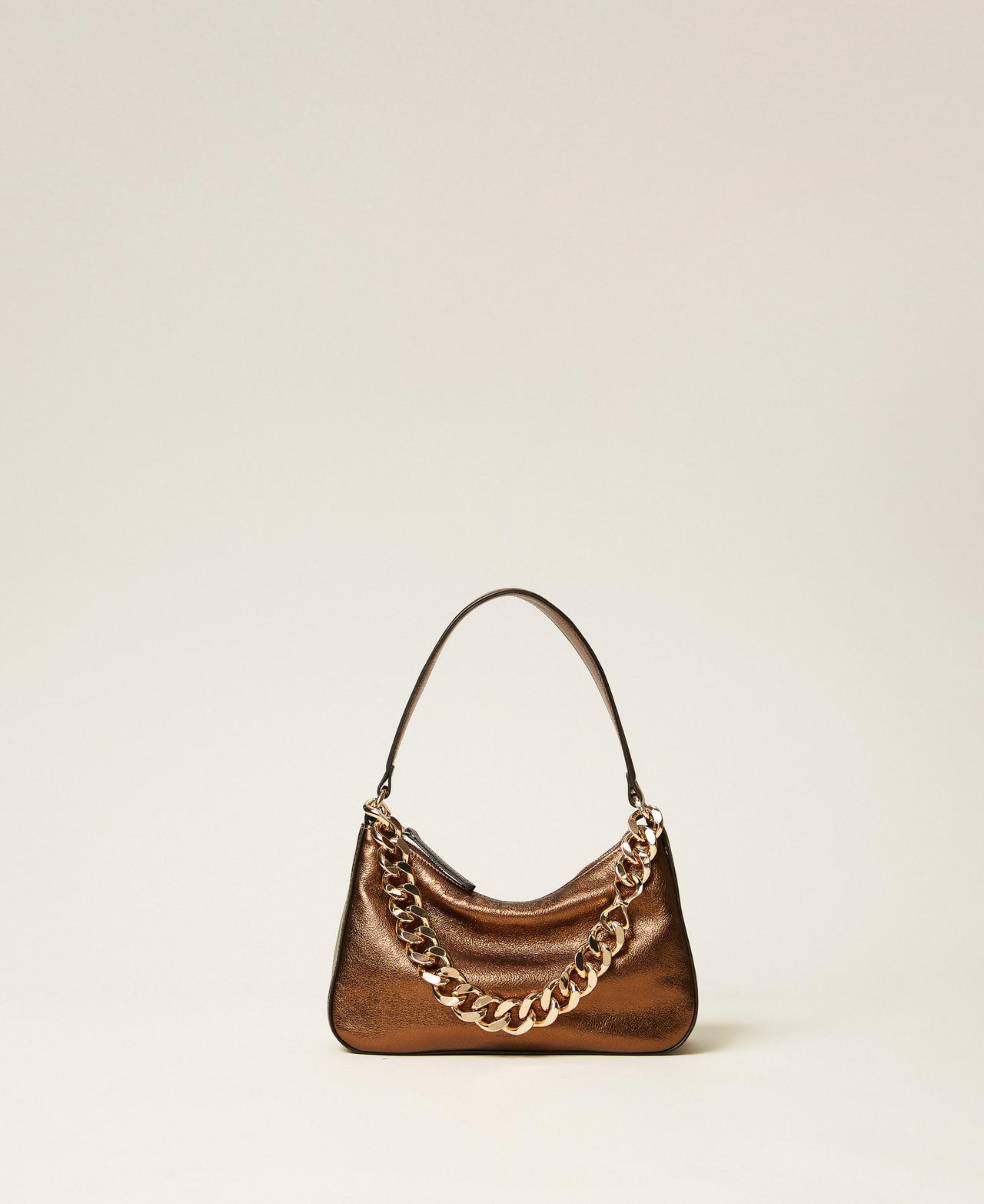 Twinset Grain/Gold/Light Liliane Medium Laminated Leather Bag