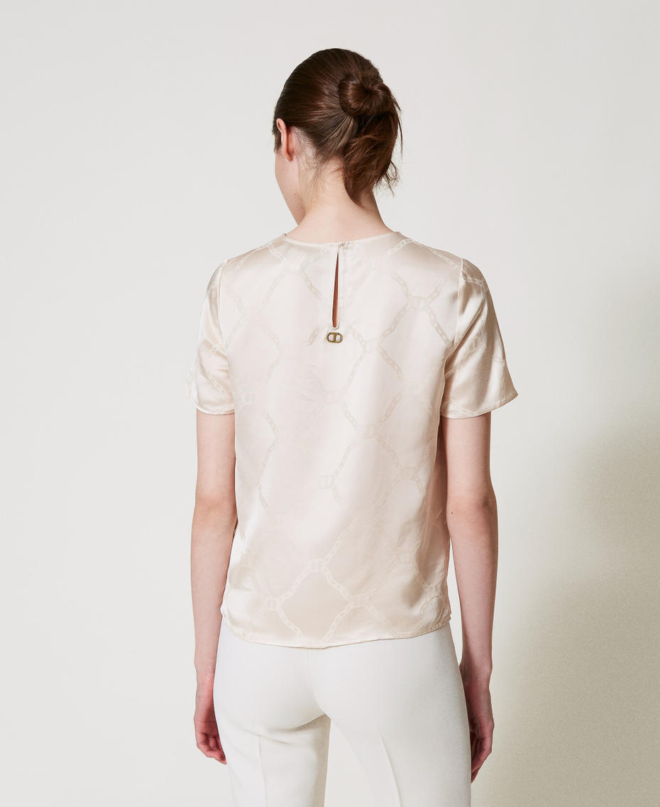 Bluse aus „Oval T“-Jacquard „Old White“ Frau 251TP2012_11748_07