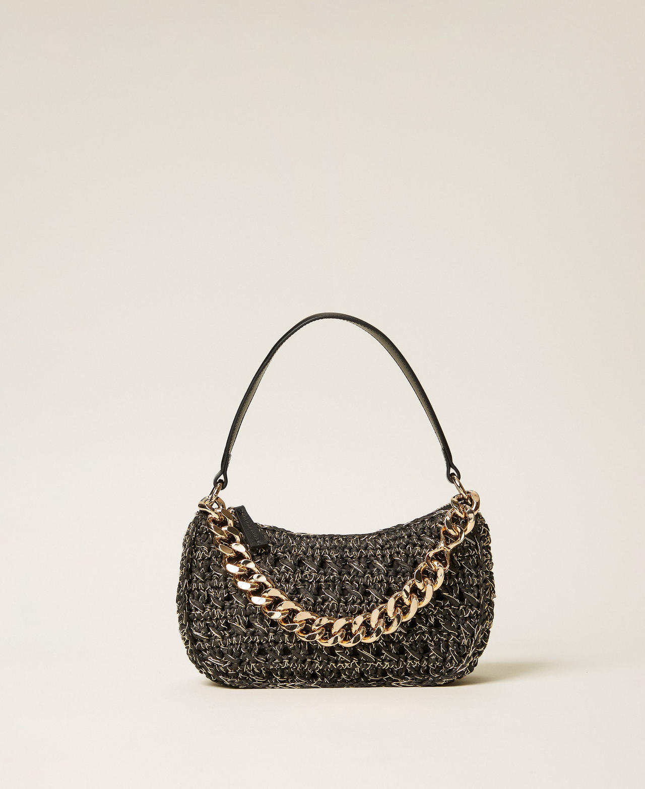 Twinset Gold/Light Medium Crocheted Raffia Liliane Bag