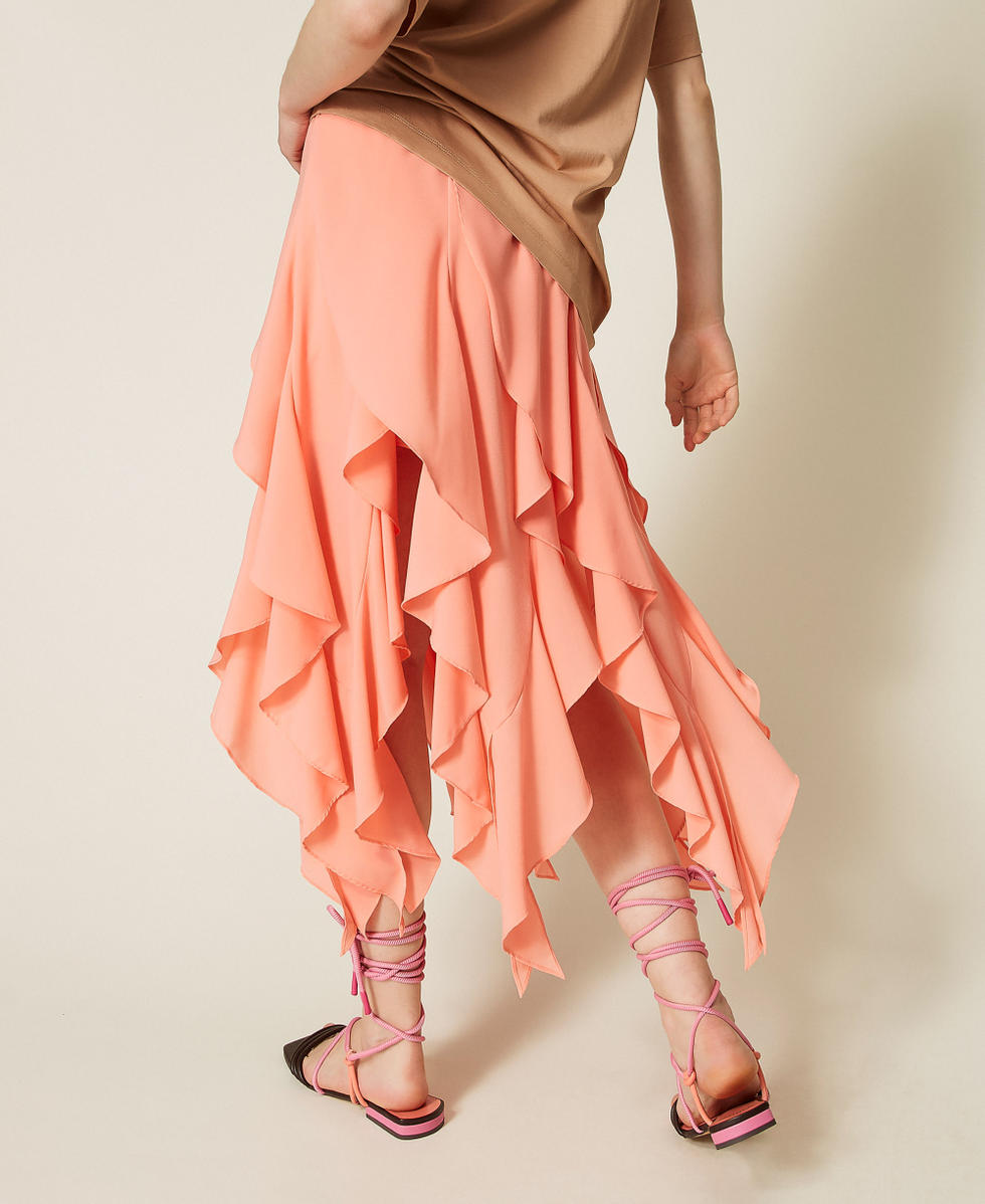 Gonna lunga MYFO in cr&ecirc;pe de Chine Peach Amber Donna 261AQ2093_13417_03