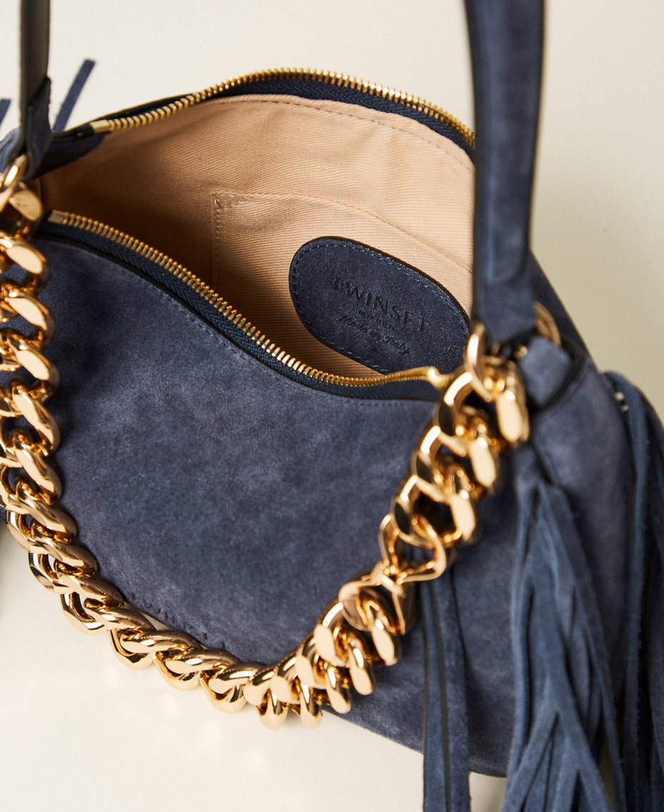 'Liliane' small suede bag "True Navy" Blue Woman 261TB7084_05259_04