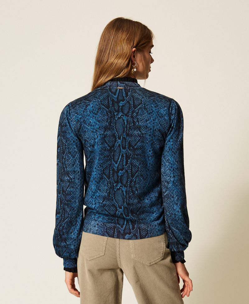 Maglia in lana a stampa python Stampa Python Blue Violet / Black Donna 262TT3410_14140_03