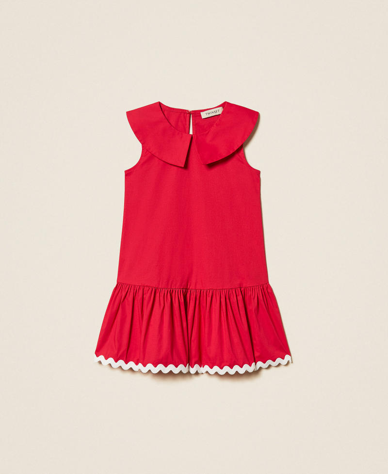 Robe courte pour fille en popeline avec petit col