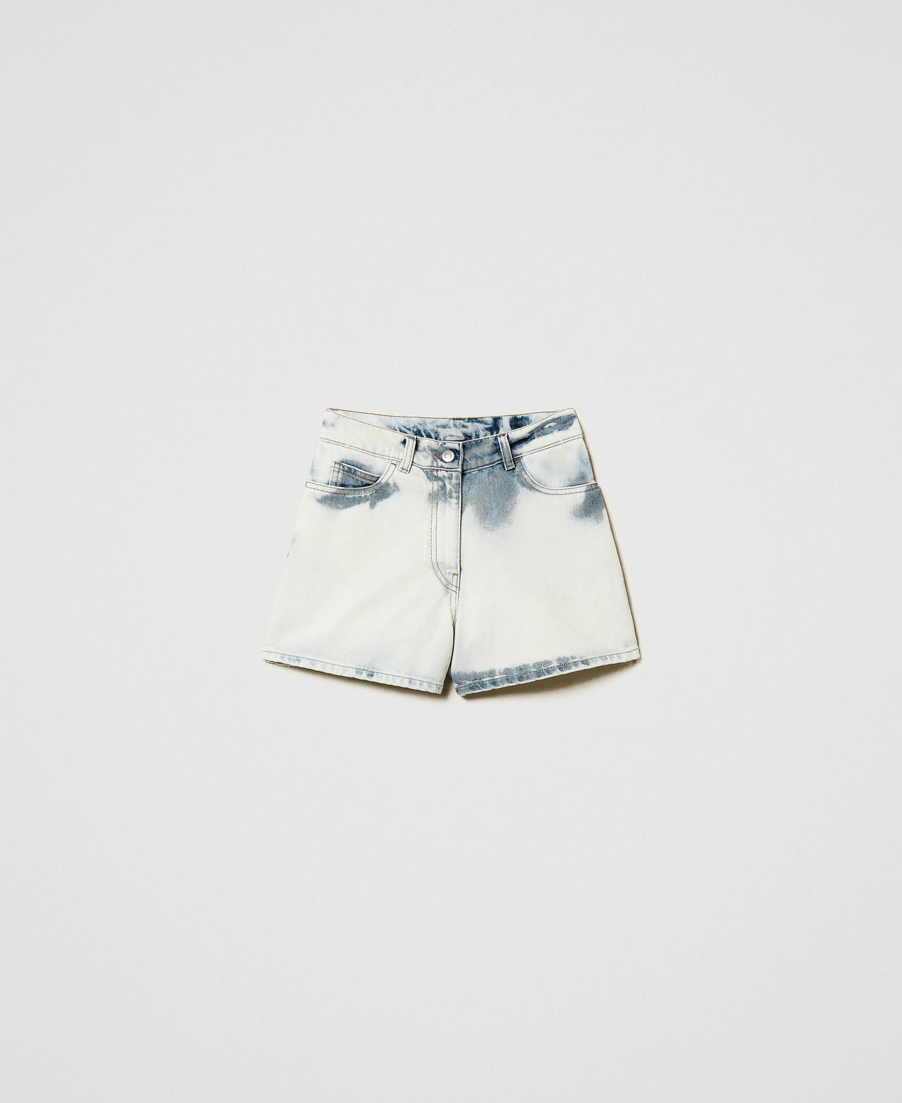 Super bleached denim shorts Bleach Denim Woman 251AP2450_03533_0S