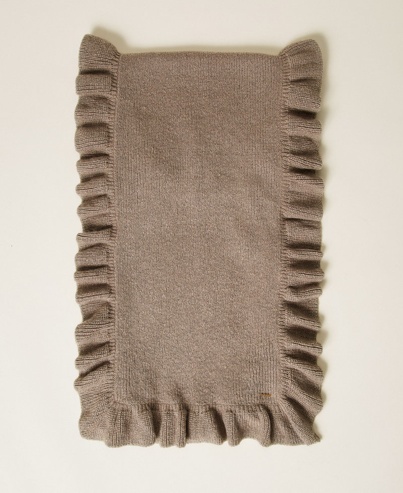 &Eacute;charpe en maille avec volants Mastic Femme 262TO5700_00369_01