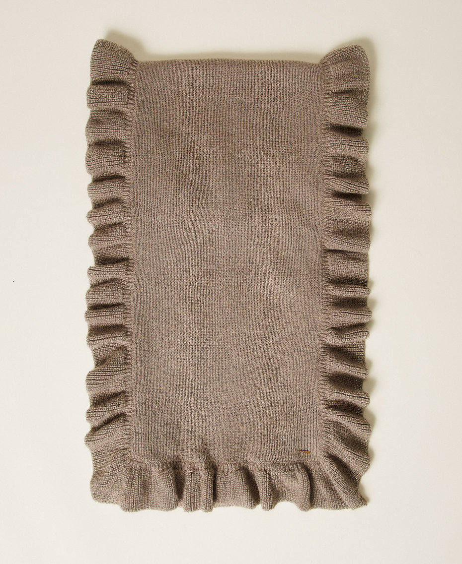 &Eacute;charpe en maille avec volants Mastic Femme 262TO5700_00369_01