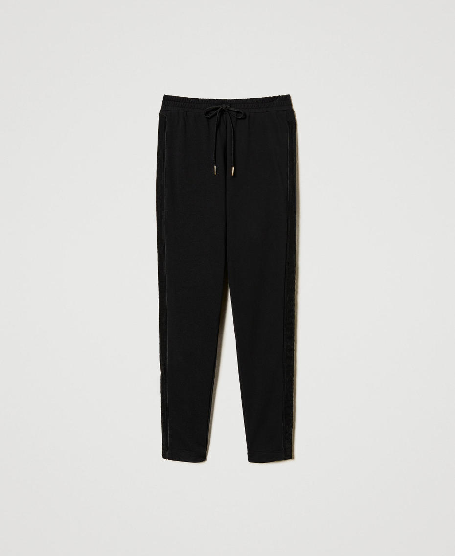 Cigarette trousers with embroidery Black Woman 251LL2HEE_00006_S0