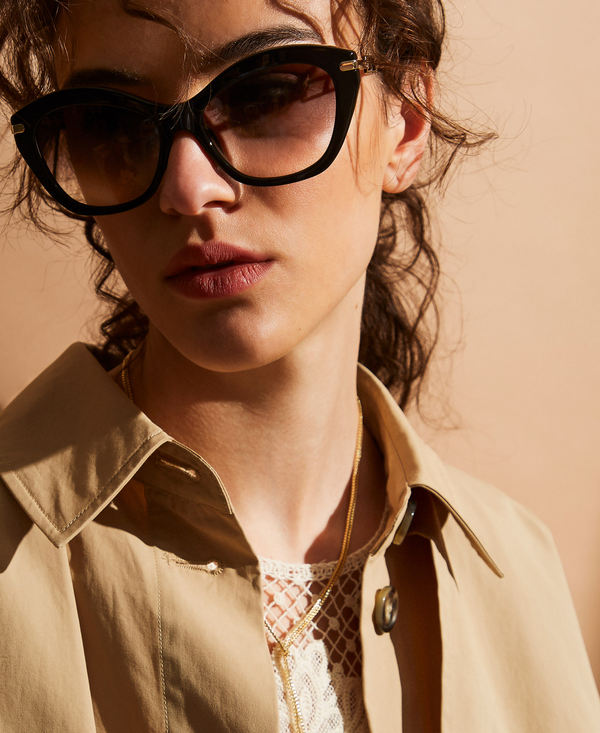 Butterfly-shaped acetate sunglasses