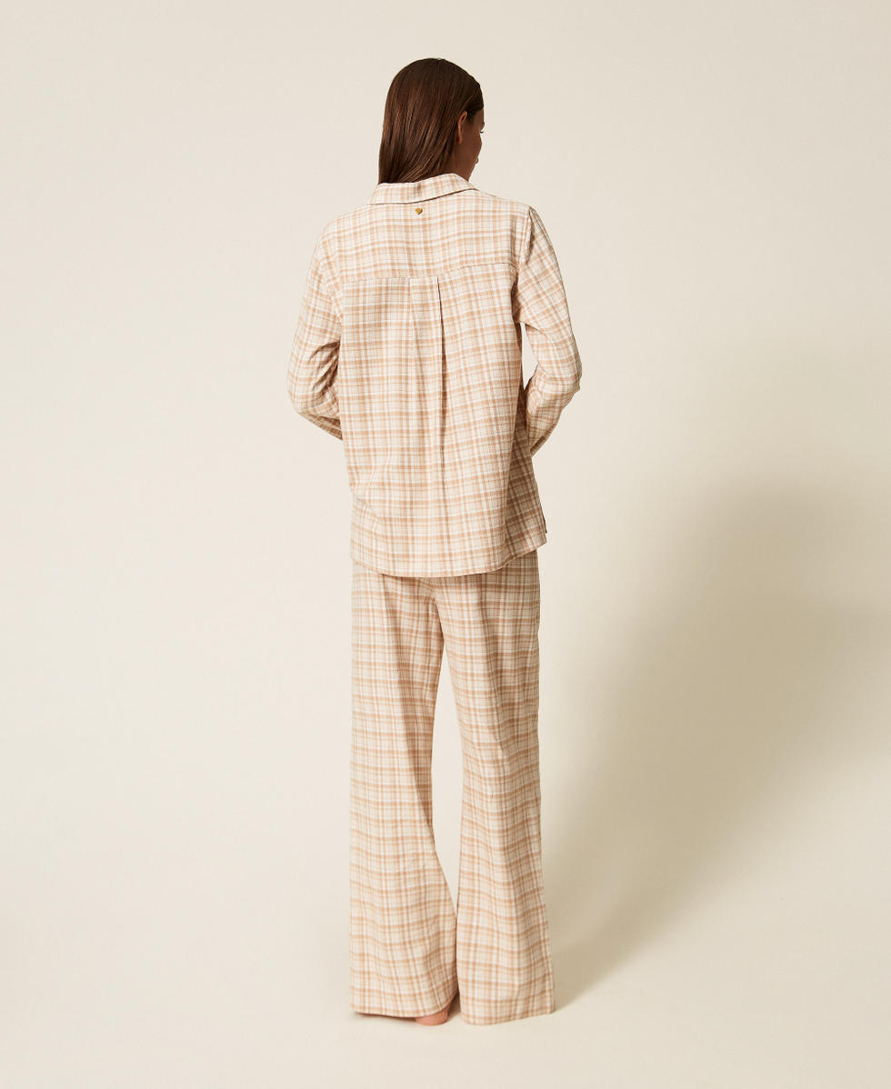 Mannish check pyjamas Camel Check Woman 252LL2ACC_12857_03