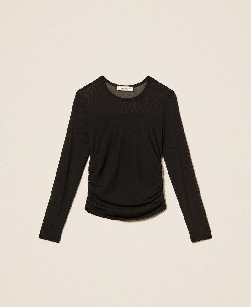 T-shirt en tulle avec fronce