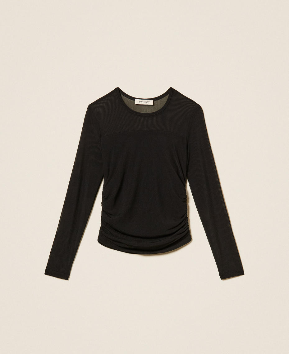 T-shirt en tulle avec fronce